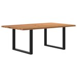 vidaXL Table à manger et bord naturel bois massif chêne rectangulaire