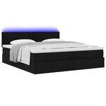 VidaXL Cadre de lit ottoman avec matelas noir 200x200cm tissu