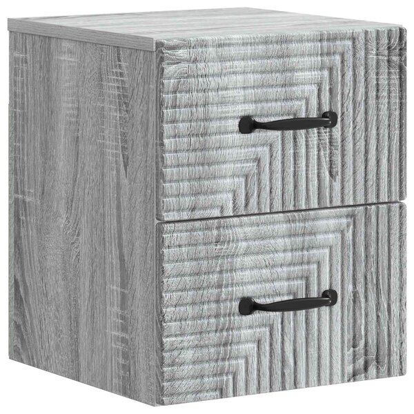 vidaXL Cabinet de chevet mural Sonoma gris 34 5 x 33 x 40 cm