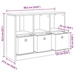 vidaXL Buffet Chêne noir 88 5 x 27 5 x 63 5 cm