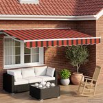 vidaXL Auvent rétractable électrique Orange  Noir et Blanc 3 5 x 2 5 m