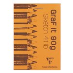 Bloc croquis collé GraF it A3 90g 80 feuilles blanc CLAIREFONTAINE