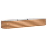 vidaXL Lit de jardin surélevé marron avec look bois 320x80x44 cm en acier