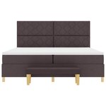 vidaXL Lit à ressorts avec matelas Marron foncé 200 x 200 cm tissu