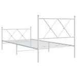 vidaXL Cadre de lit métal sans matelas avec pied de lit blanc 90x190cm