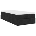 vidaXL Cadre de lit ottoman avec matelas noir 90x200 cm tissu