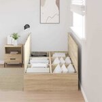 vidaXL Cadre de lit avec rangement Chêne Sonoma 90 x 190 cm