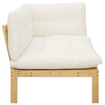 vidaXL Unité de canapé d'angle Acacia Clair et Blanc Crème