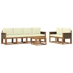 vidaXL Ensemble de canapés d'extérieur 6 pc Naturel et Crème