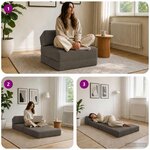 vidaXL Canapé-lit pliable Gris foncé 60 x 70 x 41 cm Tissu