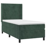 vidaXL Sommier à lattes de lit matelas LED Vert foncé 90x190cm Velours