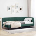 vidaXL Cadre de lit d'angle Vert foncé 100 x 200 cm Velours