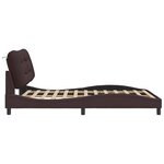 vidaXL Cadre de lit sans matelas Hvar marron foncé 140x190 cm tissu
