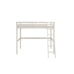 Lit mezzanine enfant - ERIKA - Pin massif blanchi - Sommier inclus - 90 x 190 cm
