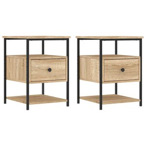 vidaXL Tables de chevet 2 Pièces chêne sonoma 40x42x56 cm bois ingénierie