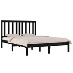 vidaXL Cadre de lit sans matelas noir bois massif 200x200 cm