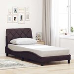 vidaXL Cadre de lit sans matelas marron foncé 90x200 cm tissu