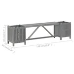 vidaXL Banc de jardin avec 2 jardinières 150 cm bois d'acacia gris
