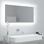 vidaXL Miroir à LED de salle de bain Gris béton 90x8 5x37 cm Acrylique