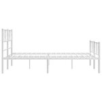 vidaXL Cadre de lit métal sans matelas et pied de lit blanc 140x200 cm