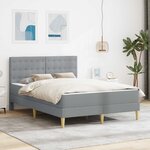 vidaXL Cadre de lit avec matelas Gris clair 120 x 190 cm Tissu