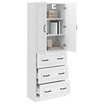vidaXL Ensemble de Meubles 2 Pièces Blanc brillant 66 x 34 5 x 87 cm