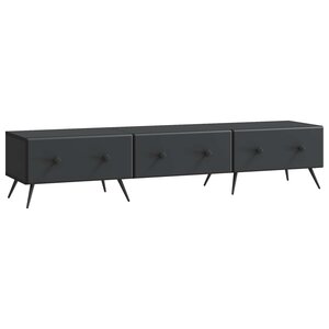 vidaXL Meuble TV avec tiroir Noir 147 x 34 5 x 30 cm Bois d'ingénierie