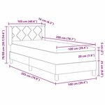 vidaXL Lit box spring avec matelas - Crème  100 x 200 cm  Tissu