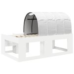 vidaXL Cadre de lit avec tunnel 3 Pièces Blanc Bois d’ingénierie