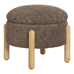 Pouf avec rangement en boucle marron