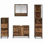 vidaXL Ensemble de mobilier de salle de bain 4 Pièces Bois ancien
