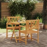 vidaXL Chaises de jardin 2 Pièces Naturel Bois d'Acacia Massif