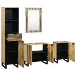 vidaXL Ensemble de mobilier de salle de bain 4 Pièces Marron Large