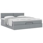 VidaXL Cadre de lit ottoman et matelas gris clair 180x200 cm tissu