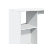 vidaXL Table de bar et étagère blanc 124x46x103 5 cm bois d'ingénierie