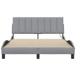 vidaXL Cadre de lit sans matelas gris clair 140x190 cm tissu