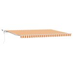 vidaXL Auvent Rétractable Jaune et Orange 500 × 300 cm Tissu et Métal