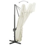 vidaXL Parasol de jardin en porte-à-faux avec double toit sable