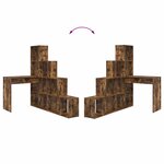 vidaXL Bureau d'angle avec étagère Chêne fumé 101.5 x 149.5 x 149.5 cm