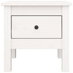 vidaXL Table d'appoint Blanc 40x40x39 cm Bois massif de pin
