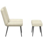 vidaXL Chaise de relaxation avec tabouret crème velours