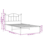 vidaXL Cadre de lit métal sans matelas avec tête de lit noir 107x203cm