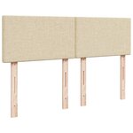 vidaXL Sommier à lattes de lit avec matelas Crème 160x200 cm Tissu