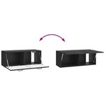 vidaXL Meuble TV mural Noir 78 5 x 31 x 30 cm Bois d'ingénierie