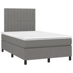 vidaXL Sommier à lattes de lit matelas LED gris foncé 120x190 cm tissu