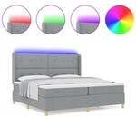 vidaXL Lit à ressorts avec matelas Gris clair 200 x 200 cm tissu