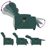 vidaXL Fauteuil de massage inclinable Vert foncé Tissu