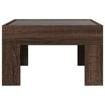 vidaXL Table basse avec LED infini chêne marron 50x50x30 cm