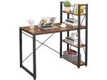 Bureau informatique "saly" - 120 x 60 x 120 cm - brun rustique/noir