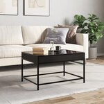 vidaXL Table basse avec LED infini noir 70x50x41 cm